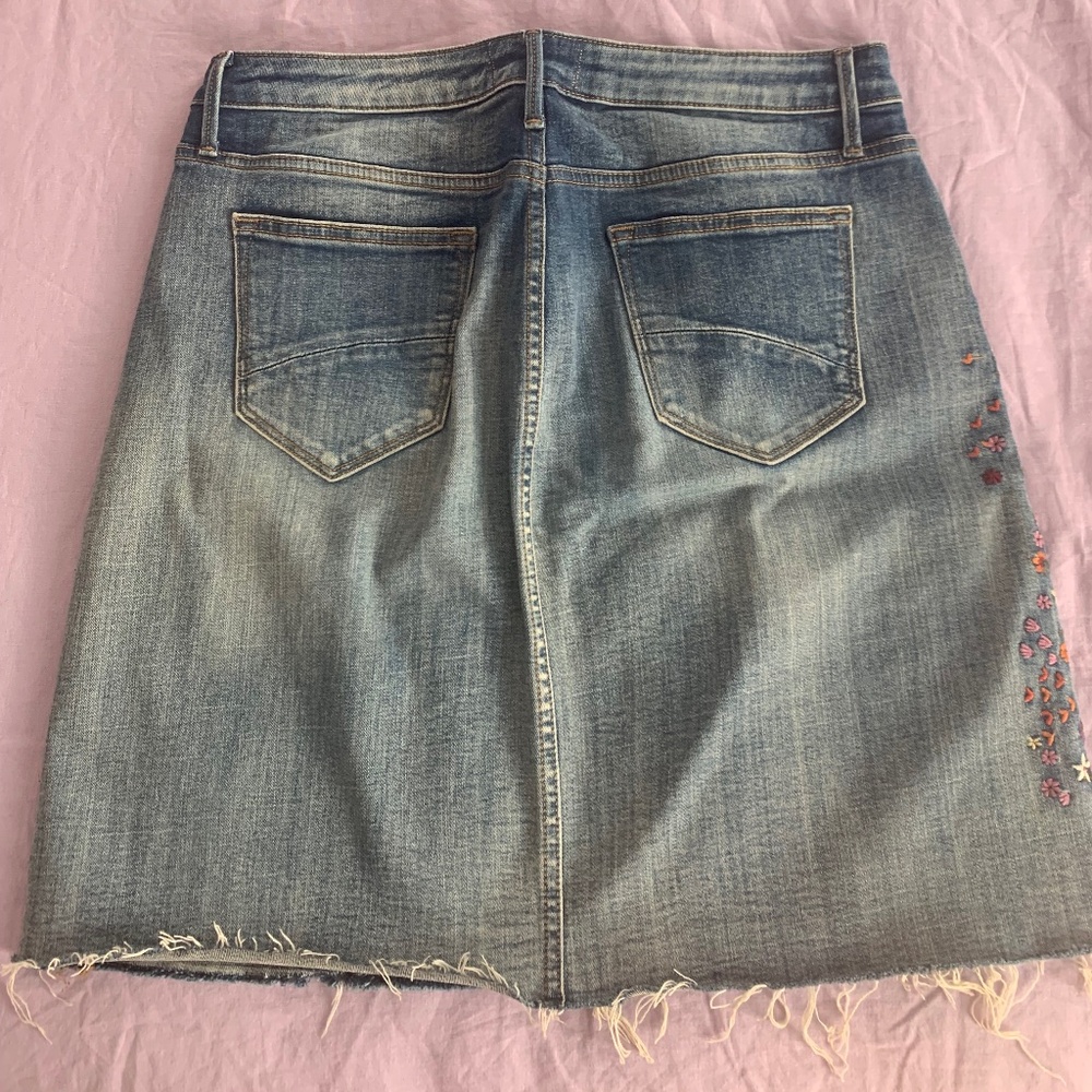 Denim knee length skirt